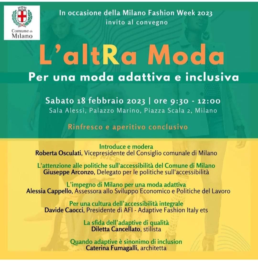 RBurbi's tweet photo. "La #disabilità non è quasi mai un tema di moda"
Sdoganare la moda e renderla anche adattabile
#adactivefashion 
#MFW2023 
#cameranazionaledellamoda https://t.co/Unz1VynhT1