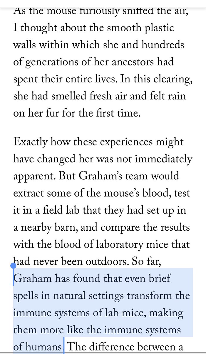 Really fascinating @NewYorker article from @soniashah about how conditions of captivity harm lab mice and distort scientific results. While I would also have critiques of experiments on “free range” mice, this is well worth reading whatever your views. newyorker.com/culture/annals…