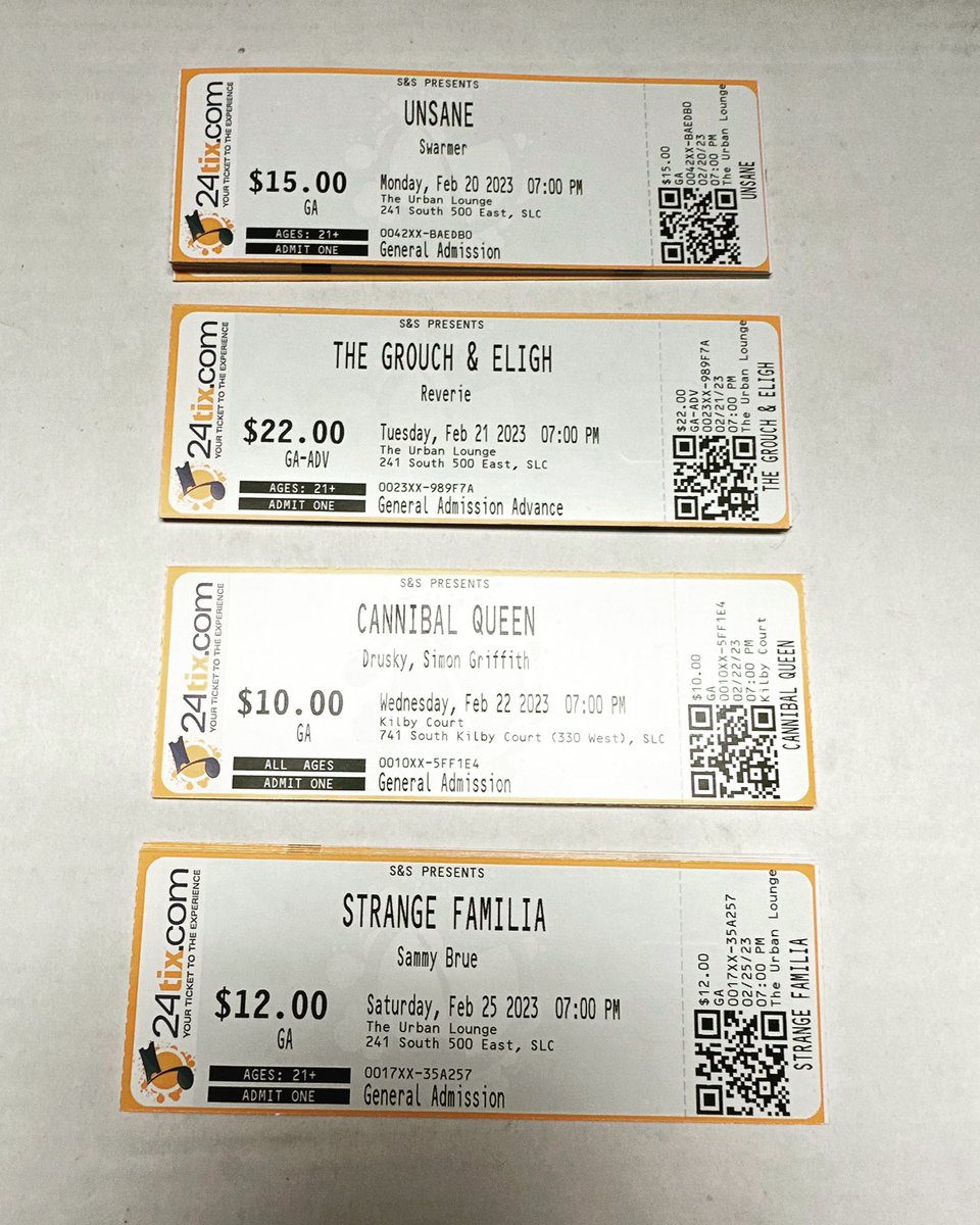 GraywhaleSLC's tweet photo. It’s Free Ticket Saturday! 🎟️

Visit our Taylorsville store and mention this post to get a free pair of tickets to one of these shows. 

No purchase necessary, while supplies last. 

@SwarmerMusic @UrbanLoungeSLC @thegrouch @kilbycourt @SammyBrue https://t.co/twhwLpH9Ob