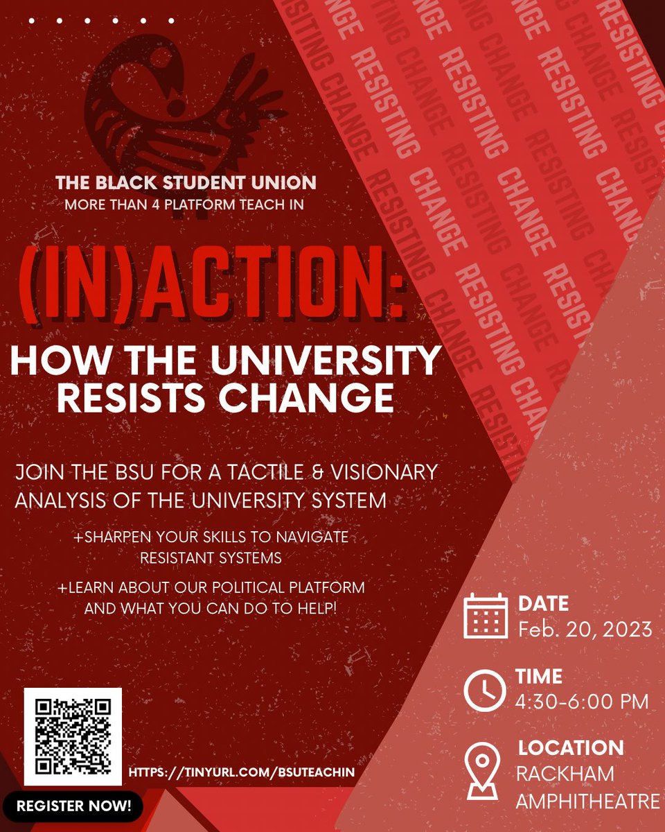 Join the BSU for a tactile and visionary analysis of the University system through our teach in session on February 20th from 4:30-6pm. We encourage all that are able to register and bring a friend!