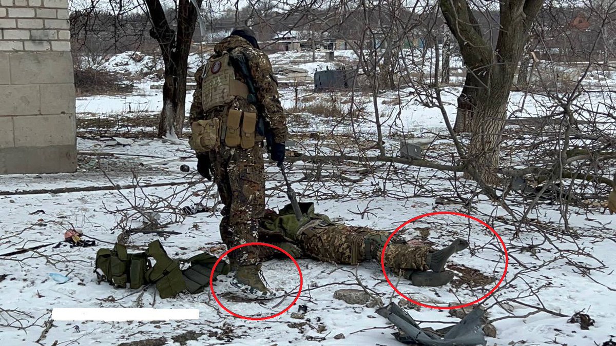 На фото наші загиблі воїни.
Подивіться, вони босі, а русня на фото в наших таланах.
Вбивці, мародери.
Русня не повина існувати.