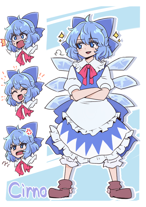 cirno 1girl blue hair blue eyes wings ice wings ice blue dress  illustration images