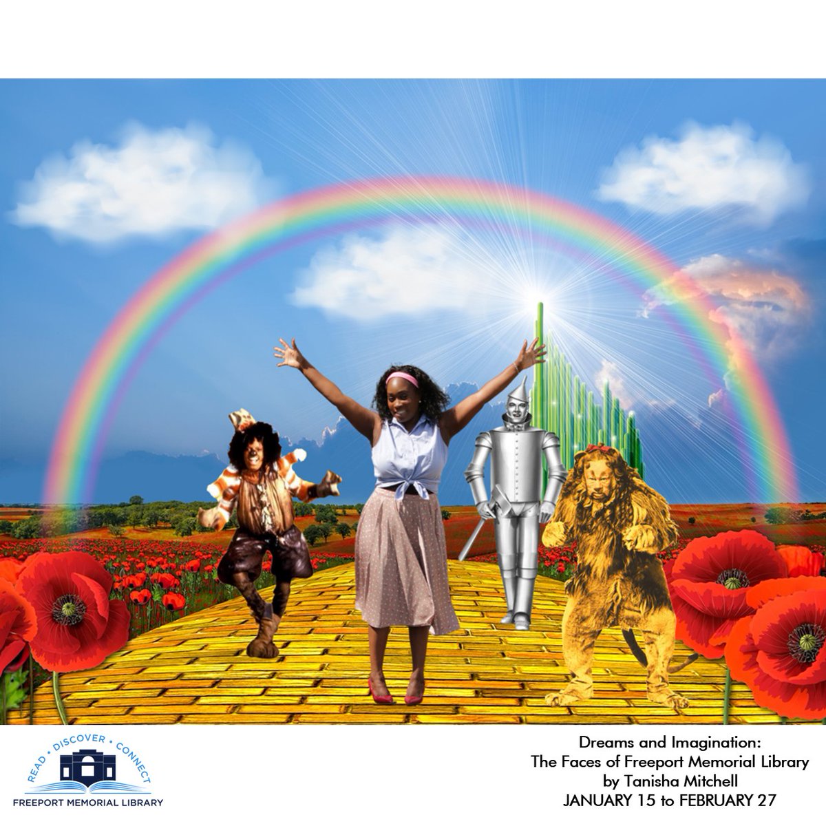ASKFML's tweet photo. Today's #artoftheday was inspired by a combination of the Wizard of Oz (1939) & the Wiz (1978). Please view our current lobby exhibit until February 27.
#freeportmemoriallibrary #libraryexhibit #artwork #thewizardofoz #thewiz #contemporaryart #exhibition #artexhibit #freeportny https://t.co/yIMe6PyLcL