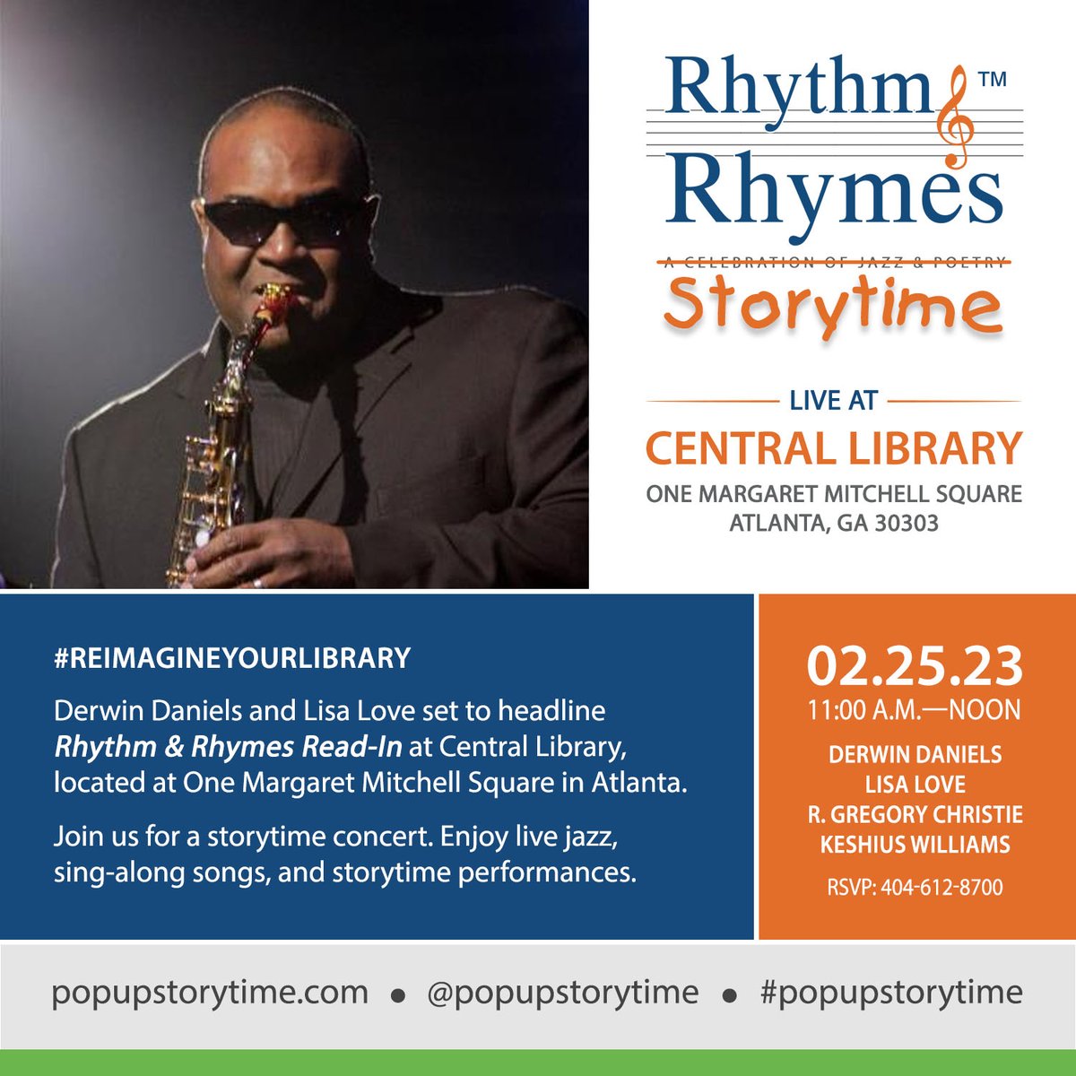 libraryoutloud's tweet photo. #DerwinDaniels set to #LIBRARYOUTLOUD at #CentralLibrary during #RHYTHMANDRHYMES #BlackHistoryMonthFestival feat. #rhythmandrhymesstorytime

#fulcolibrary • #reimagineyourlibrary • #scribesandvibes • #AARI23 • #jazzatthelibrary https://t.co/tu8QuCo8Lj