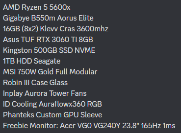 andongtohoy's tweet photo. As announced last stream, I'm selling my PC for 72kPHP, negotiable! Complete with boxes and receipt except for monitor. DOP: 3/25/2022 Send me DM for those who are interested! https://t.co/5lHUUPzTAQ