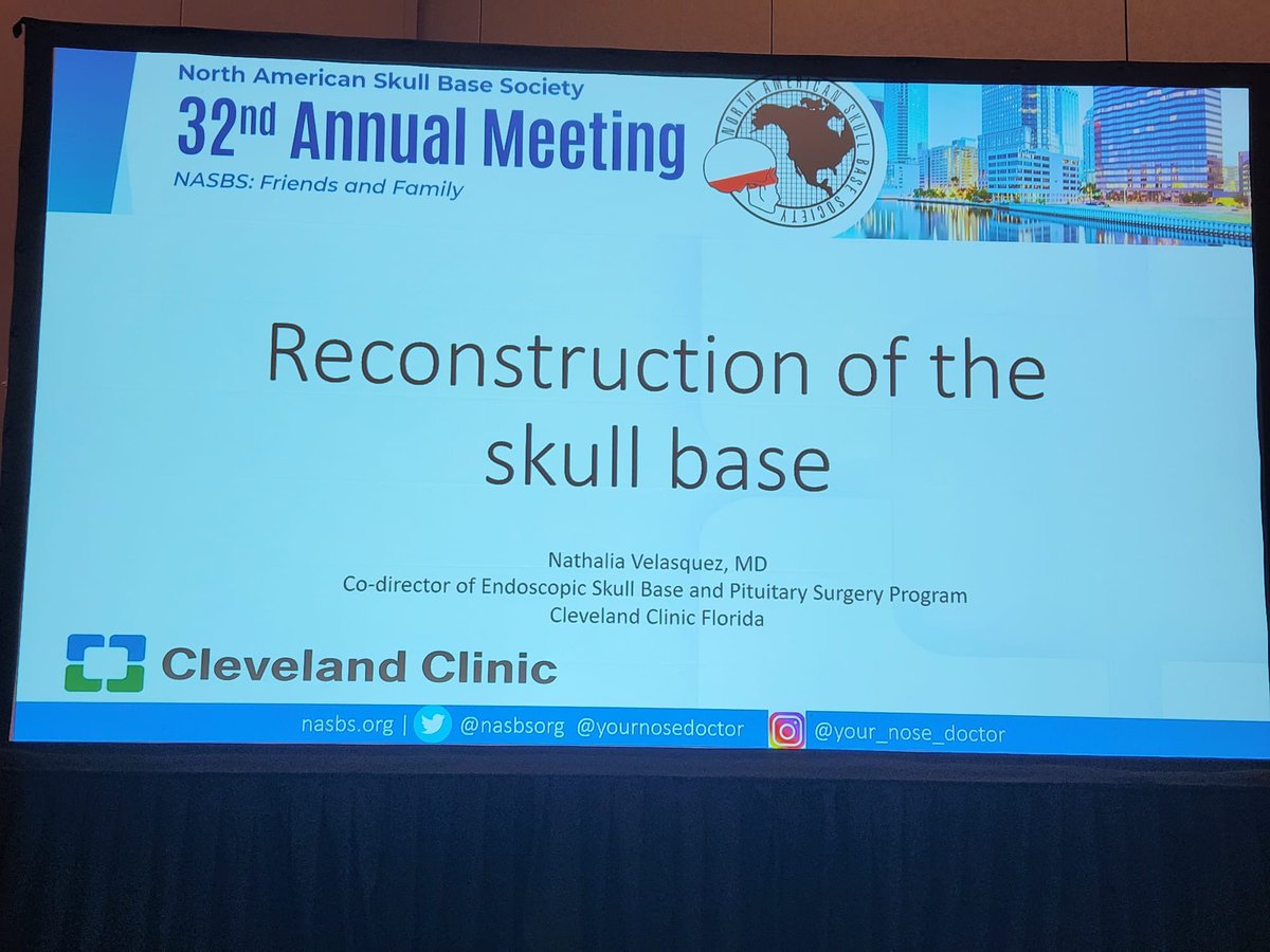 yournosedoctor's tweet photo. NASBS 2023 meeting… speaking about skull base reconstruction and showing our collaborative work with my colleagues in Colombia 🇨🇴 @CleveClinicFL @MedicinaUNAL @NASBSorg #NASBS2023 https://t.co/ckYV9YEqqv