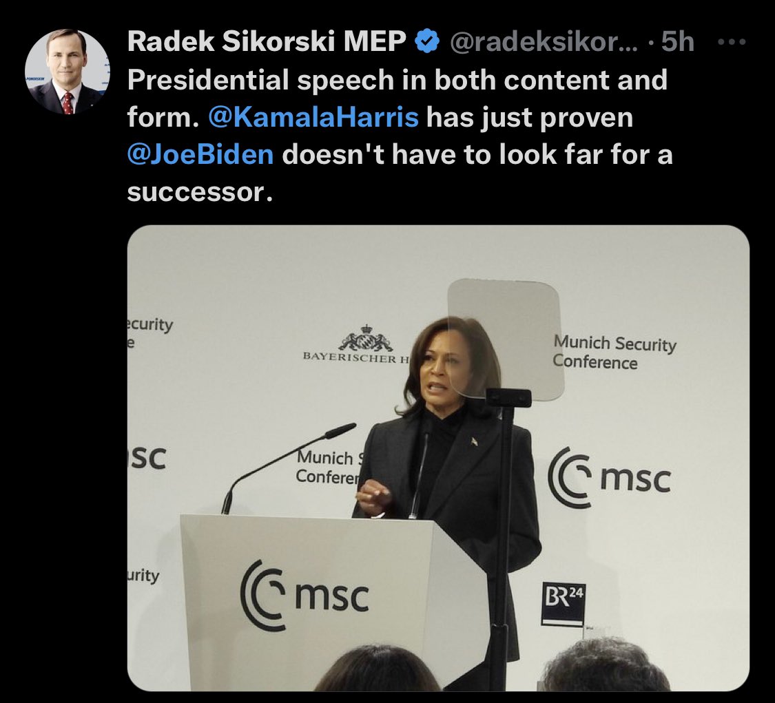 PettyLupone's tweet photo. Sharing this tweet from politician and Member of the European Parliament to show how Harris is viewed globally and because I know it’ll drive y’all crazy. Bless. https://t.co/krZQB6ffDI