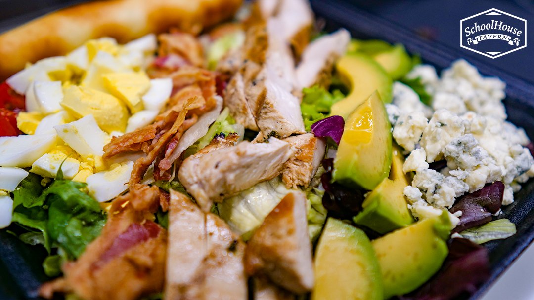 Looking for a healthy and delicious lunch?? Stop in and try our mouth watering Tavern #CobbSalad!! It's loaded with flame-grilled chicken, Applewood bacon, blue #cheese, avocado, and egg!!

#lunchtime #salad #chicken #lunch #lunchtime #delicious