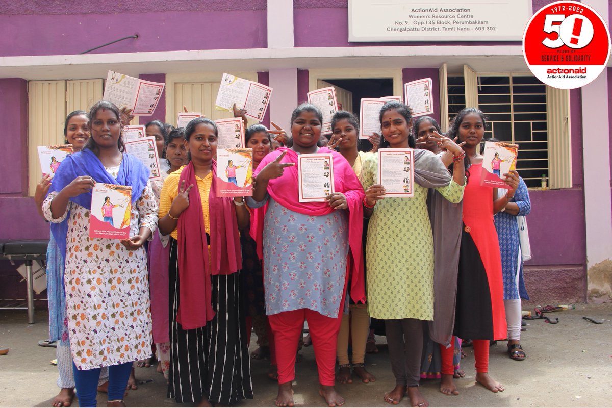 ActionAid has formed a #WomensRightsGroup in Semmencherry & spreading awareness about #GenderBased Violence & #SexualHarassment through information,education,& communication materials. Let's all support our work towards promoting the safety of women & girls. #EndGenderViolence'