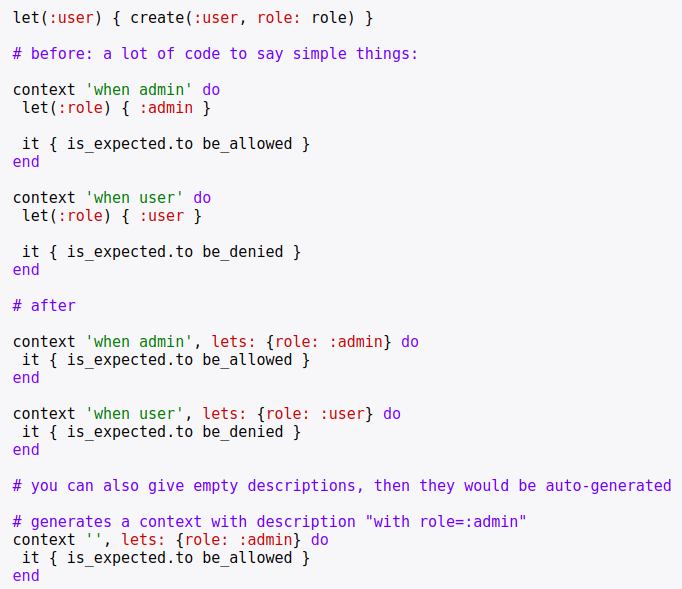Just released a new version of my RSpec addons gem, with a feature everybody will hate, and some will find useful: github.com/zverok/saharsp…