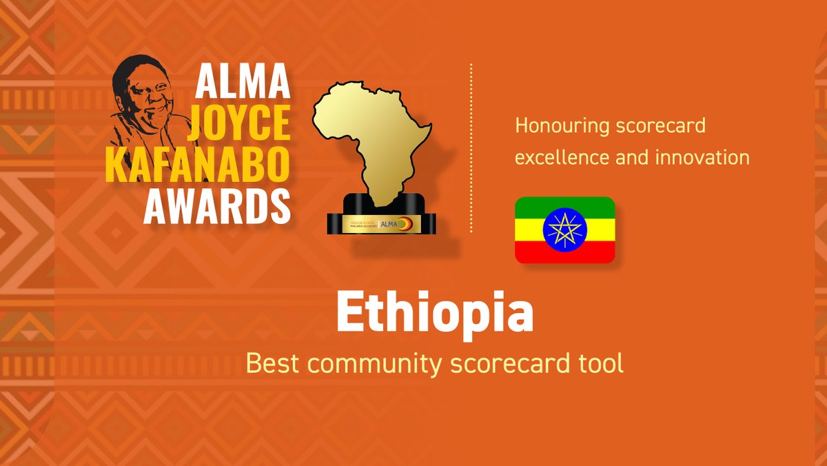 ALMA_2030's tweet photo. The Federal Republic of Ethiopia is a pioneer of the community scorecard approach. 55% of districts across all its 10 regions use the Community Scorecard to promote community involvement in the provision of healthcare services. 

#JKAwards
#AUSummit https://t.co/tsF6mthDee