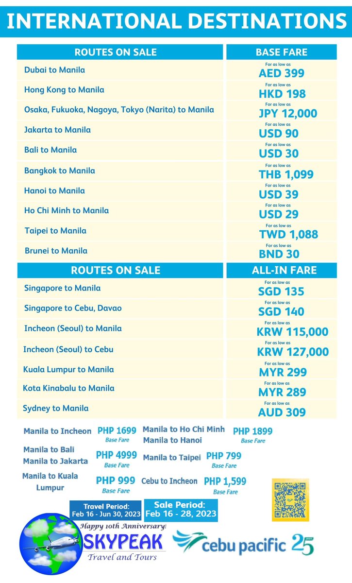 sky_peak's tweet photo. Cebu Pacific @CebuPacificAir International Flights Seat Sale @ #Skypeak Travel &amp; Tours visit our fb 4 details https://t.co/JONIgLicX2 #CEBSeatSale #CEBSuperSeatFest #CEBSuperPass #EveryJuanWillFlyAgain #FlySafePH #MoreSmilesAhead #CEBTravels #JuanLove #LetsFlyJuansMore ✈️ https://t.co/o1stPN4buP