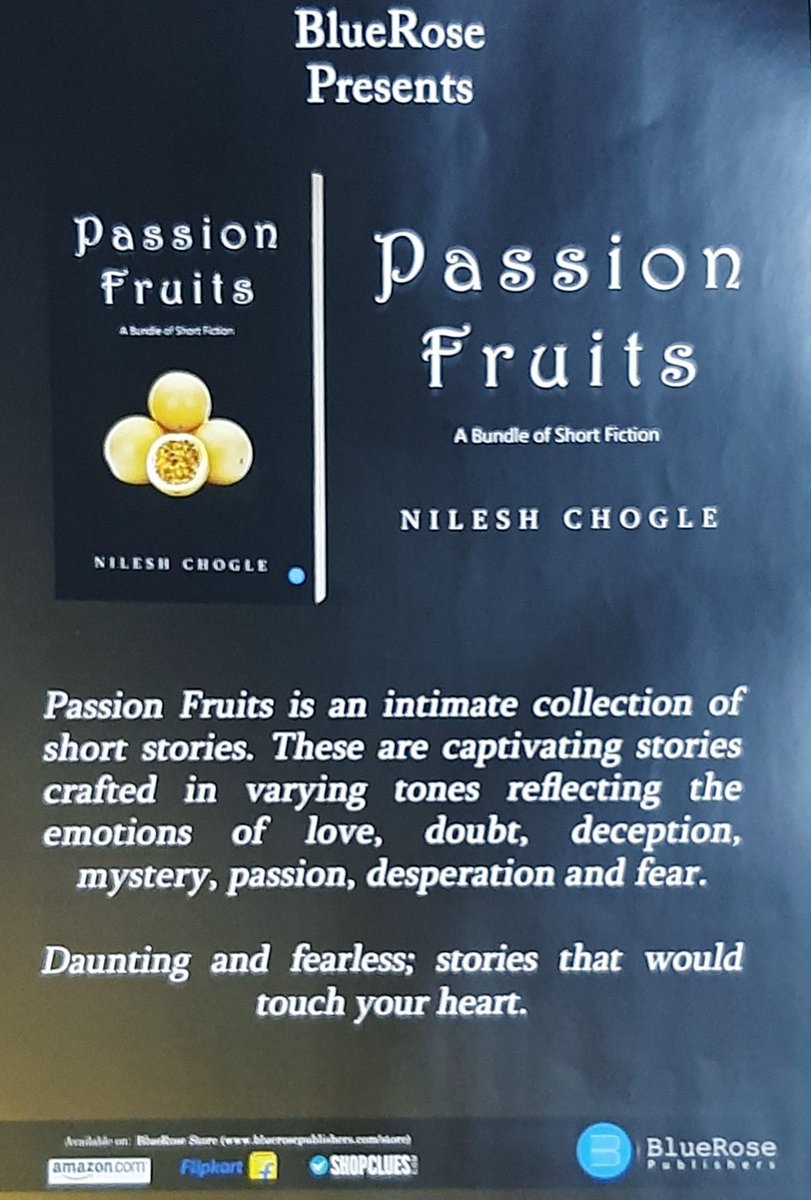 6chogs1's tweet photo. The WBF 2023, Pragati Maidan, New Delhi will display my novella 'Passion Fruits : A Bundle Of Short Fiction,' will distribute the book marks / with my novella priced reasonably  @ Hall 5, Stall 257- 262 
#Bluerosepublishers
From 25-Feb-23 - 5-Mar-23 at Pragati Maidan, New Delhi. https://t.co/yOAUl7028l