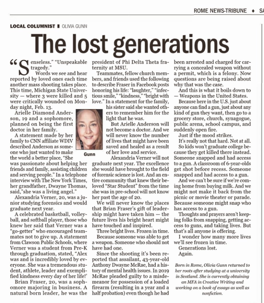 #ArielleDiamondAnderson, 19
#AlexandriaVerner, 20
#BrianFraser, 20
Future Doctor,  Forsenic Scientist,  Business Leader. Bright Hearts.
I wonder how many more lives we’ll see frozen in time. Generations lost. #Again.
#MichiganState #MSU #GunReformNow
#nomorethoughtsandprayers
