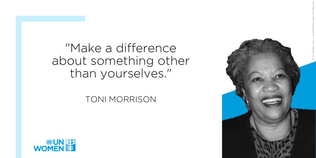 UN_Women's tweet image. Born #OnThisDay, Toni Morrison was the first African-American woman to win the Nobel Prize in Literature in 1993.  

Today we thank her for breaking through barriers &amp;amp; showing us what #BlackHistoryMonth is all about.