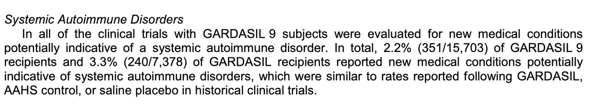 🧵Someone questioned the figures in the graphic I posted about HPV I created 5 years ago,  so I did a check on them. In fact, the situation with Gardasil9 was worse than I painted the first time. Yes there is a 2.3% of Severe Adverse Event in the clinical trials. 1/