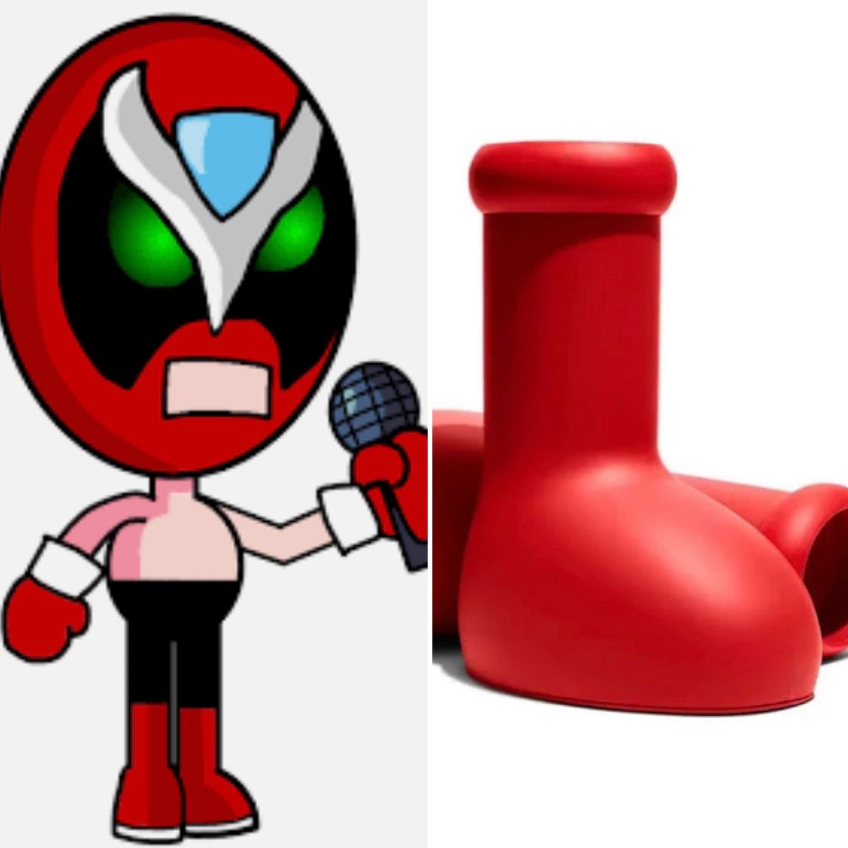 caitmerrigan's tweet photo. These scream Strong Bad. #MSCHF #mschfboots #strongbad #homestarrunner https://t.co/WX1NZZVdwF