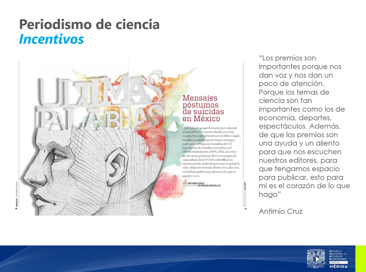 Hoy, en el Diplomado de Estudios Sociales de la Ciencia y la Tecnología, hablamos de divulgación de la ciencia y periodismo científico. <a href="/Antimio/">Antimio Cruz</a>, fuiste un importante referente. 😊 Desde varias partes del país reconocemos tu trabajo.