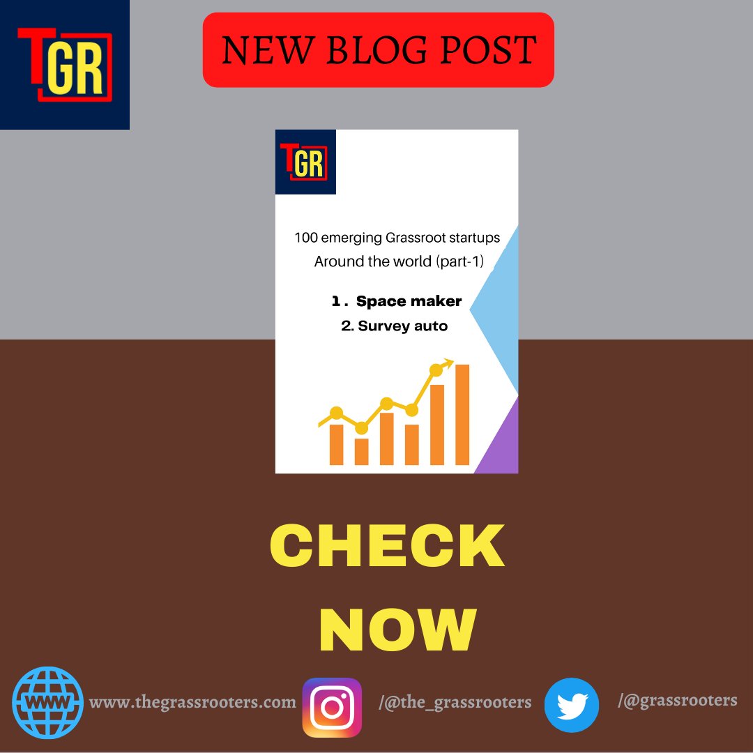 grassrooters's tweet photo. Blog Update
New blog post update at the Grassrooters about 100 Emerging Grassroot Startups Around the World (Part-1)
Visit:- https://t.co/rV3HwaPXaw #the_grassrooters #grassrooters #thegrassrooters #grass_rooters #trending #startupindia #startupecosystem #spacemaker #surveyauto https://t.co/nkRyhowCFj