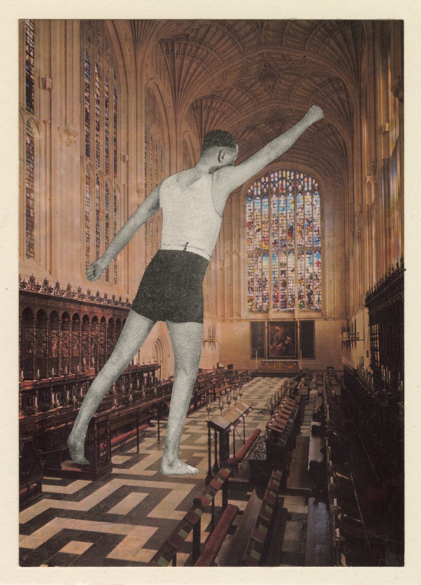 LazenbyMark's tweet photo. New collage: “Mr Perry in Kings College Chapel Cambridge (Smoke and Spitting into the Wind 70)” Collage (11.5cm width x 15.9cm height) https://t.co/Fsh3i4Q2r3 #collage https://t.co/fmLzNUcSOr