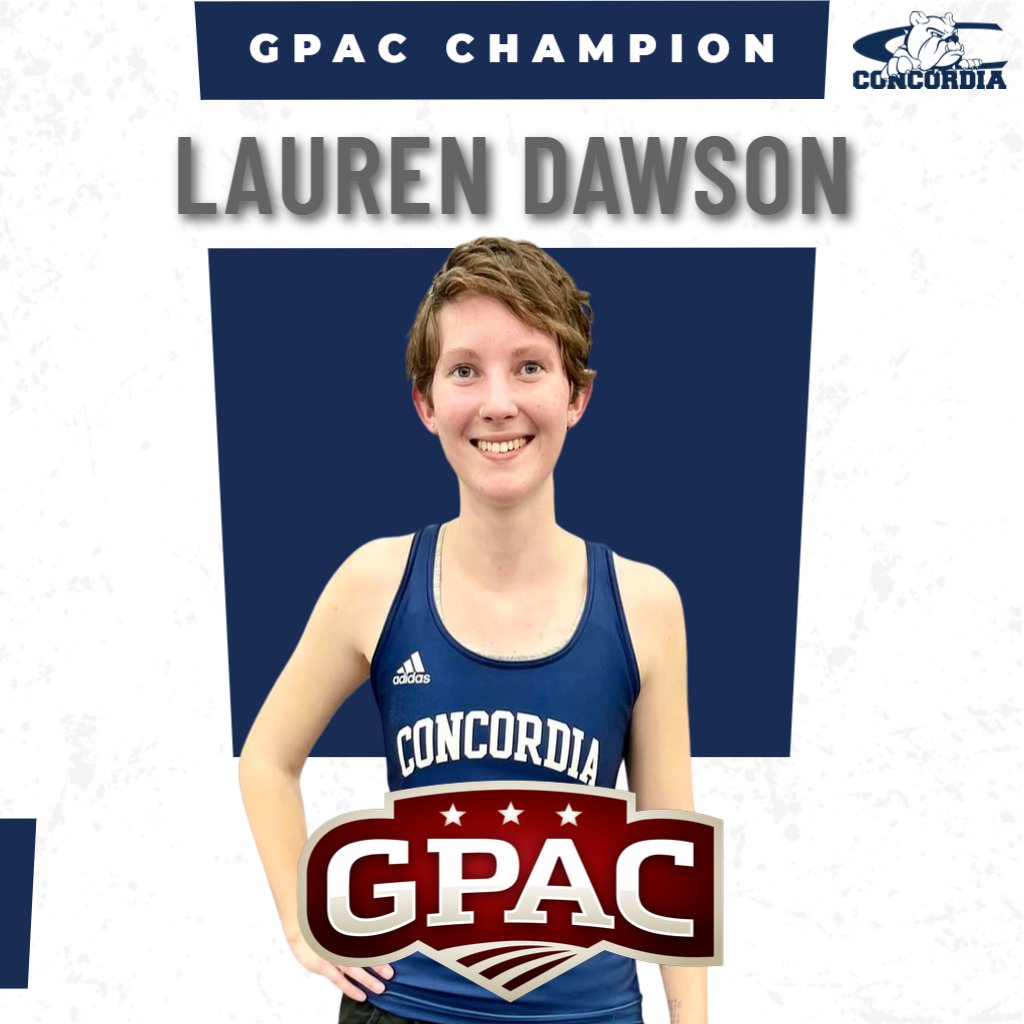 cunebulldogs's tweet photo. 🏆 GPAC CHAMPION! 🏆

Lauren Dawson is the winner of the 3,000 meter race walk in a time of 17:57.79! This is the first time the race walk has ever been included in the GPAC meet. https://t.co/1wjy437Bts