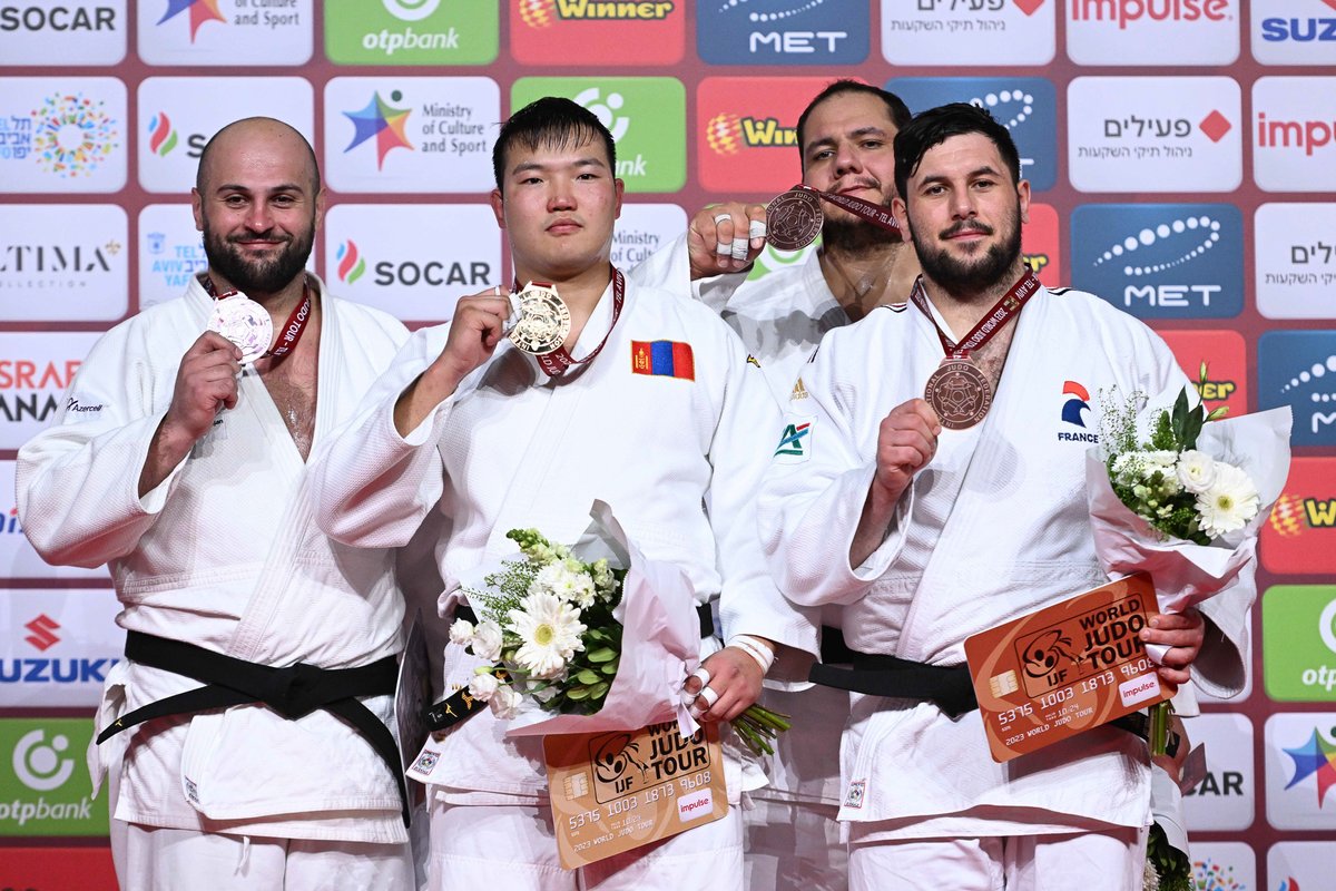 Judo's tweet photo. Day 3 Male medallists at #JudoTelAviv ✅ https://t.co/VK1Rjoj2Ly
