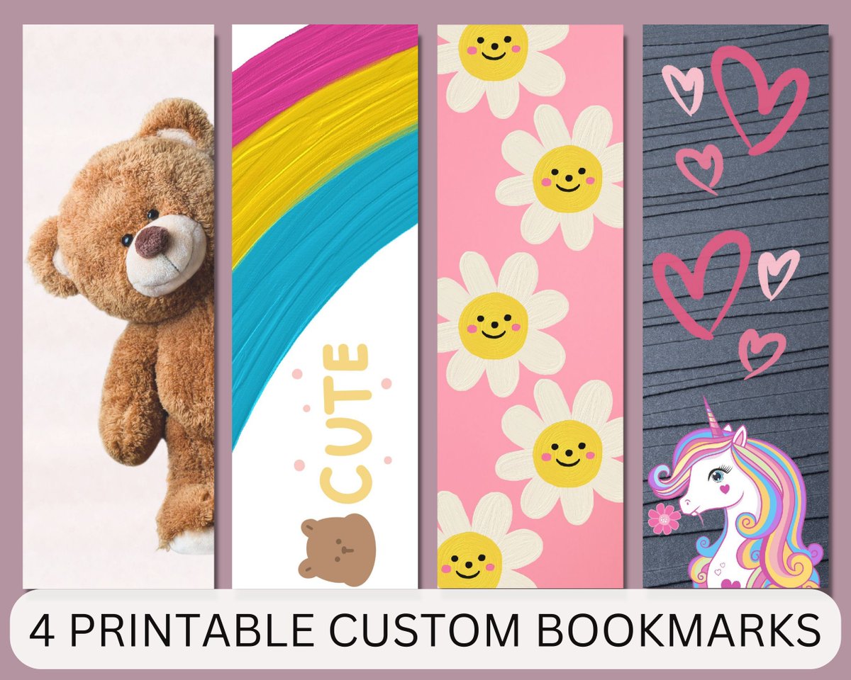 wallprintsal's tweet photo. Excited to share the latest addition to my #etsy shop: Cute Bookmarks for kids, Set of four, Printable unicorn bookmark, Booklovers present, Bear Bookmark for Kid, Floral bookmark prints https://t.co/cYJ3udTCHz #rainbow #birthday #christmas #rosegold #setoffour #flower https://t.co/tFy1MFZV3O