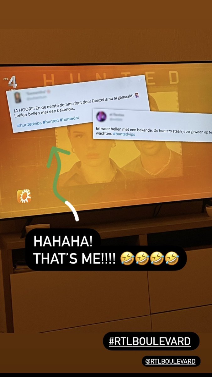 svbentum's tweet image. MAMA!!!!! Ik ben op tv!!!! 😂

#rtlboulevard @RTLBoulevard #huntedvips #hunted #huntednl