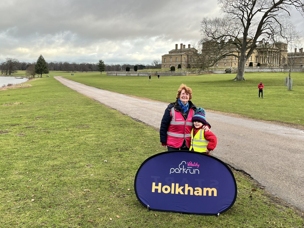 153 people ran-jog-walked our course <a href="/HolkhamEstate/">Holkham</a> <a href="/parkrunUK/">parkrun UK</a> today. We celebrated a few volunteer milestones including v10 for Charlie, volunteering with his Nanny. Well done Charlie!