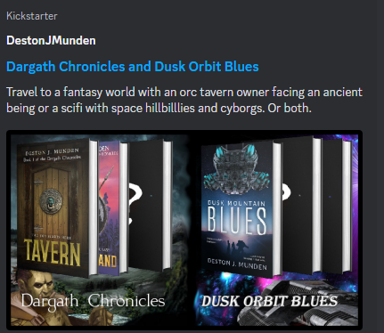 In honor of black history month, we'd like to share the ks campaign of a nerdy black author. Deston J Munden is a gamer and writer for The Dargath Chronicles & Dusk Orbit Blues. Half of our proceeds for the rest of February will go toward the ks. kickstarter.com/projects/desto…