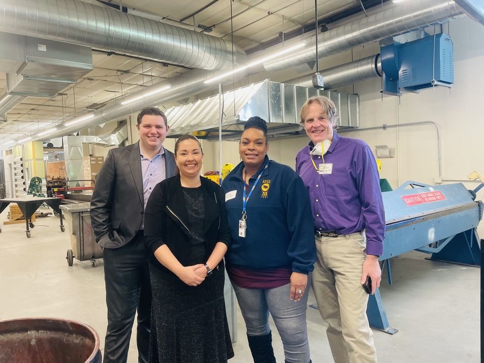 Congresswoman @YadiraCaraveo meeting with @AFGENational activists yesterday at Labor routable in Denver @COAFLCIO: @MikeaFarrington  from TSA @AFGETSAC100,  Cioffi Sweets from VA @afgenvac,  and Dave Christenson from EPA @SavetheUSEPA  @denverpost @ColoradoSun #1u #Solidarity