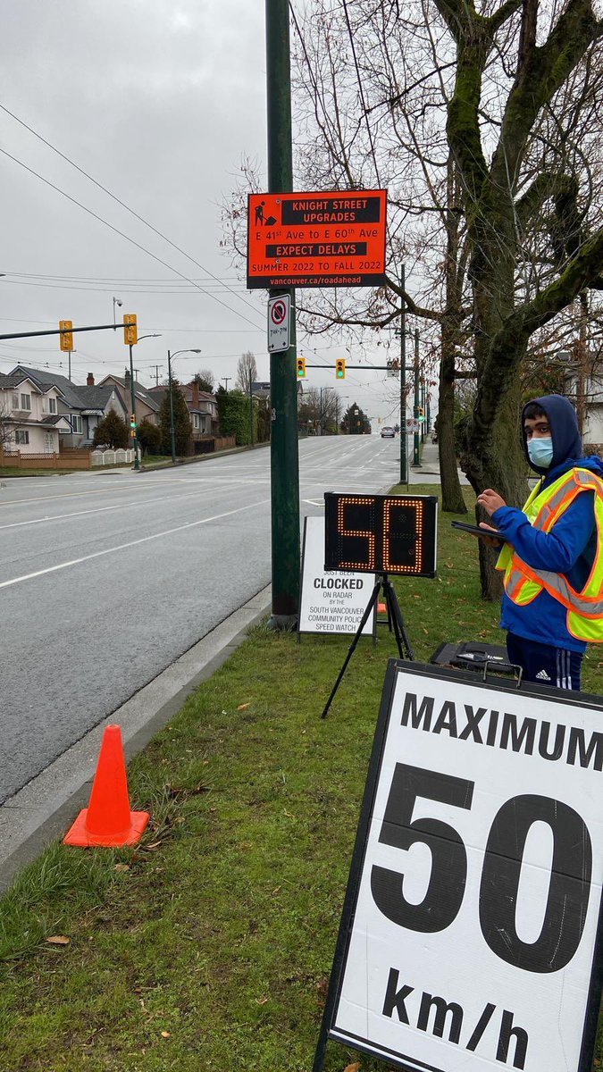 acarvalho84's tweet photo. @svcpc mbrs are at E 41st Ave &amp; Ross St of @CityofVancouver conducting a #speedwatch shift. Data collected will be shared with @icbc and @VPDTrafficUnit for future traffic interventions. Big shout out for our volunteers in helping our streets being a safer place. @RoadSafetyHarv https://t.co/XF3fg9CiY5