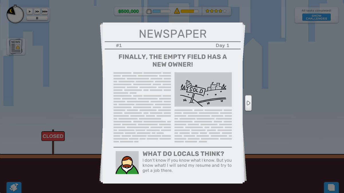 SimDevs's tweet photo. @devsanddorks I am not a newspaper editor, but this layout should effectively inform you about news related to your property.
 #screenshotsaturday #indiedev #Newspaper #gamedev 
https://t.co/CE5imljeRs https://t.co/qcG8aFRvDc