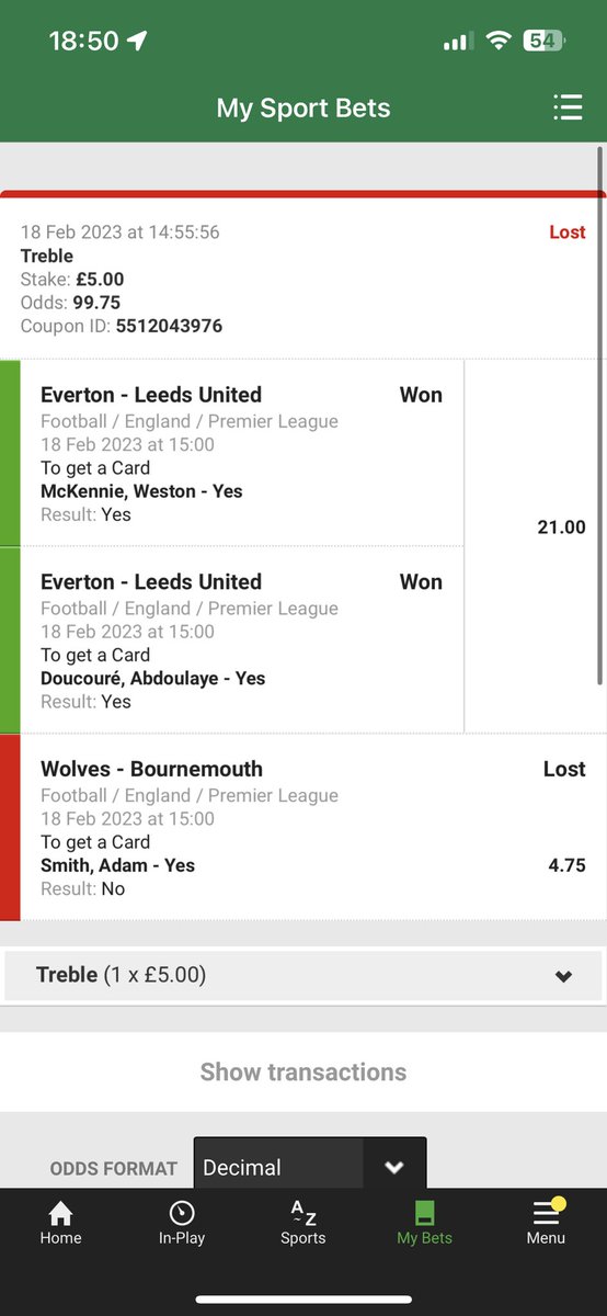 JoeyOGraham's tweet photo. @unibet @UnibetSports why has this settled as a loss when Adam Smith was booked in the 70th and shows that on every possible stat site including opta, sky and Barclays? https://t.co/YqHSDOWHoU