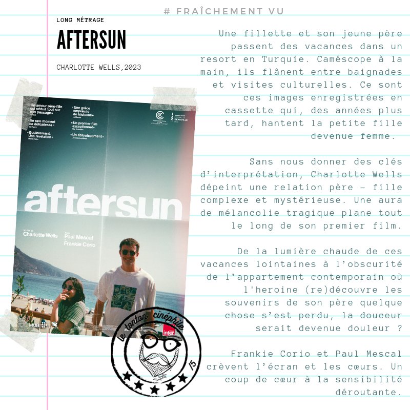 TontonCinephile's tweet photo. Bouleversé par le sublime #Aftersun de #CharlotteWells 😢
En ce moment #aucinema
@CondorFilm @mubifrance https://t.co/QhAXXw9ytm