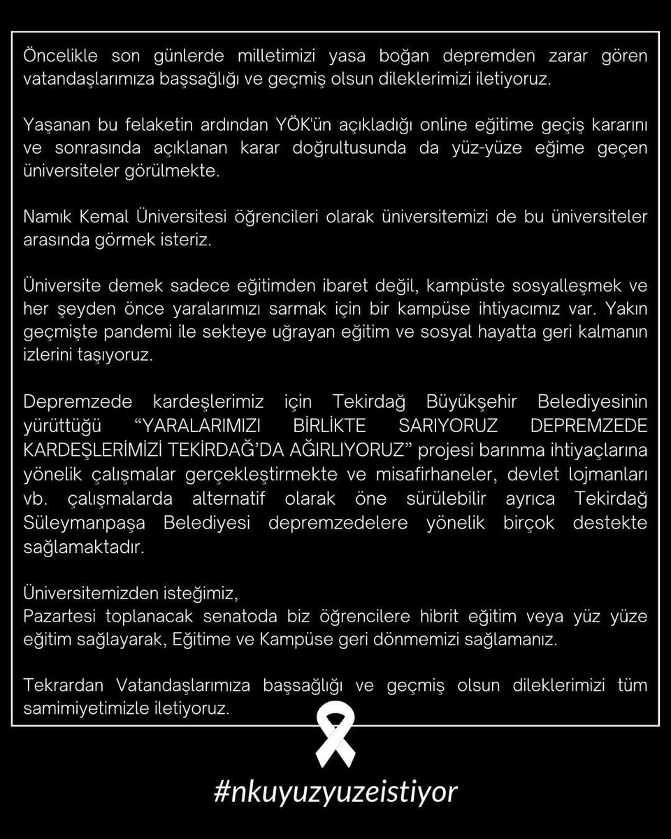 #nkuyuzyuzeistiyor #nisandeğilmart #yuzyuze <a href="/_MuminSahin/">Prof.Dr.Mümin ŞAHİN</a> @tekirdag_nku