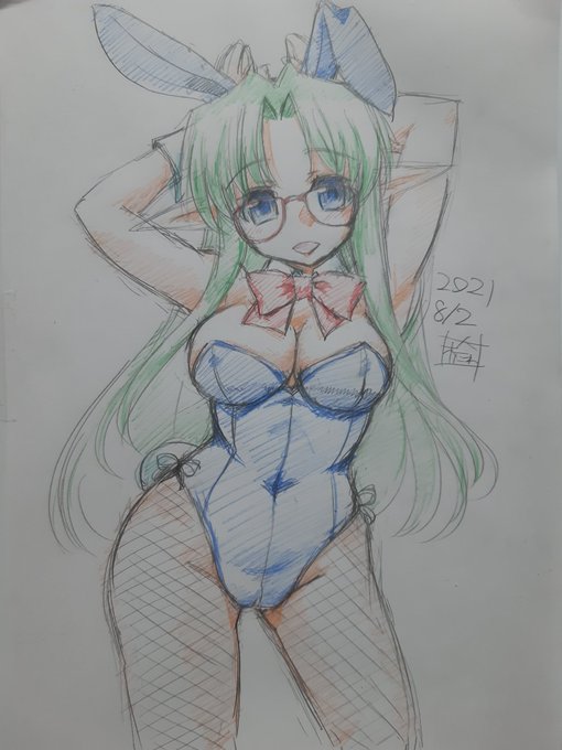 #見た人も無言で緑の何かを上げる 