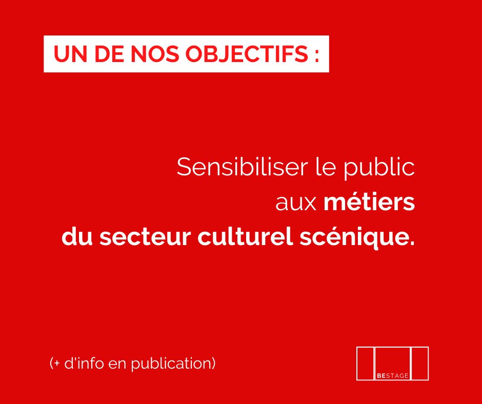 BESTAGEsprl's tweet photo. L'un de nos objectifs est de sensibiliser le grand public à un secteur souvent inconnu, voir méconnu, et ainsi faciliter l'organisation culturelle, en donnant encore plus de sens à l'achat d'un ticket.

Surveillez nos prochains post.

#SallesDeSpectacles
#MétiersDeLaScène https://t.co/g86q2sIuNF