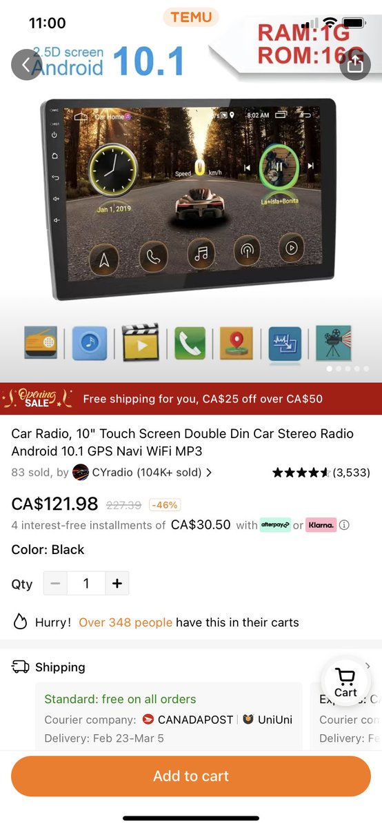 garybizzo's tweet photo. Temu ad on app offering big discounts $121.98 #temuscam #temu https://t.co/oAVdTU9bnP