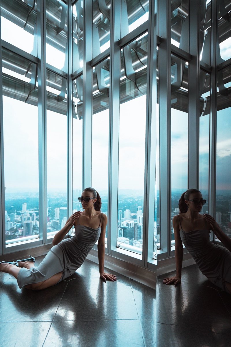 MissUniverse's tweet photo. Thank you, Malaysia! 🇲🇾

Miss Universe R'Bonney Nola, Miss Universe Dominican Republic Andreína Martínez and Miss Universe Curaçao Gabriëla Dos Santos visit the Petronas Twin Towers on their final day in Kuala Lumpur. https://t.co/tRKbLIeM53