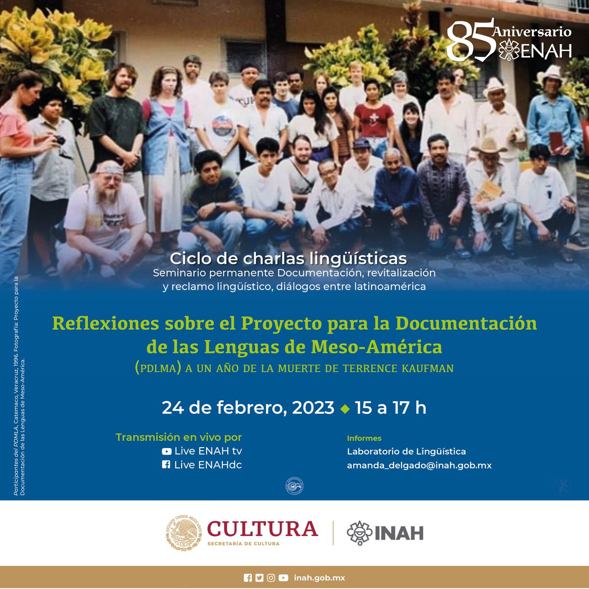LabLingENAH's tweet photo. El próximo viernes 24 de febrero no se pueden perder la charla lingüística con la Dra. Rosemary Beam De Azcona con la charla "Reflexiones sobre el proyecto para la documentación de las lenguas de Meso-América". A las 15 hrs. En línea. 

*Hay lectura. Vean el siguiente post. https://t.co/cWEtDFWkm7