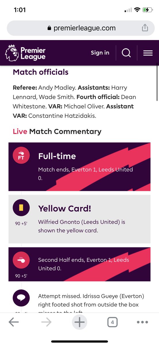 Mike81673350's tweet photo. @DaveMasonBOL Had over 4 bookings in Leeds/Everton, graded as push…5th booking given before full time was called- House rules say official league site is used for grading?? https://t.co/P58MrrbzXg