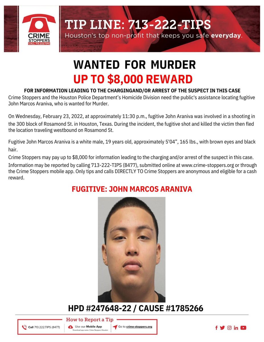 Jessika4Justice's tweet photo. WANTED FOR THE MURDER OF INDIGO GARZA. 

he has been on the run for over a year. 

Indigo and her family DESERVE justice. 

#wanted #crimestoppers #wantedformurder #tipsneeded #tips #houston #houstontx #houstontexas #murdervictim #justiceforindigo https://t.co/Szly0Hm41U
