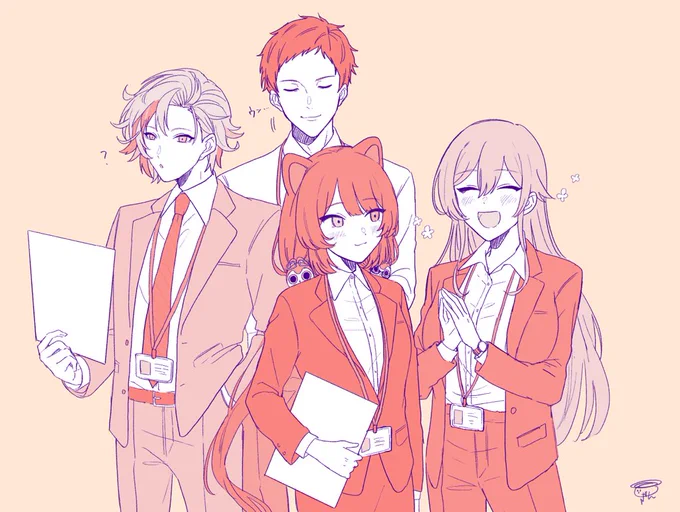 オフィスの幻覚を見たので忘れないように念写しておきました  #絵スコート  #社築納品物  #いぬいらすと  #フレン見て  