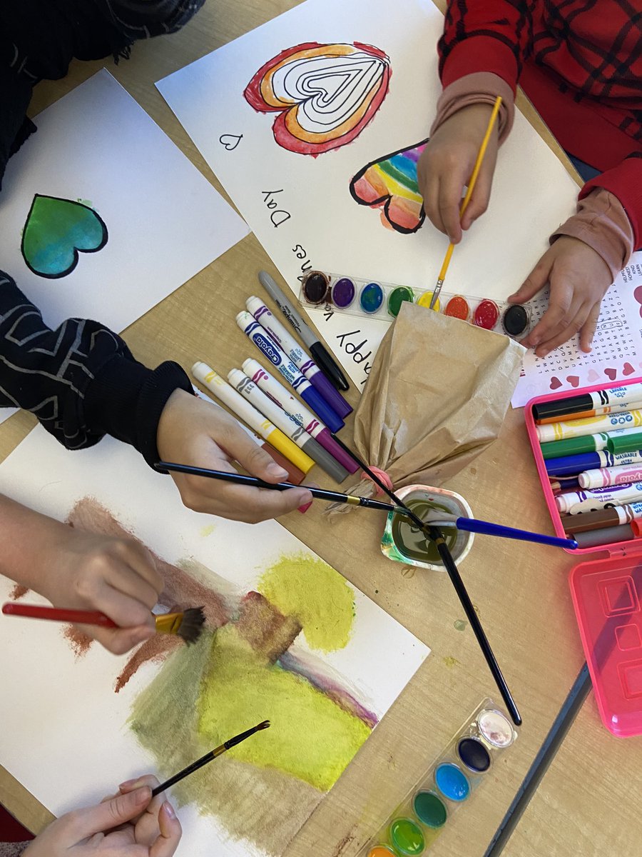 MissFraserHMB's tweet photo. Reading buddy’s water colour for Valentine’s Day ❤️ #wethemoon @newhalfmoonbay https://t.co/4X7AjebIyu