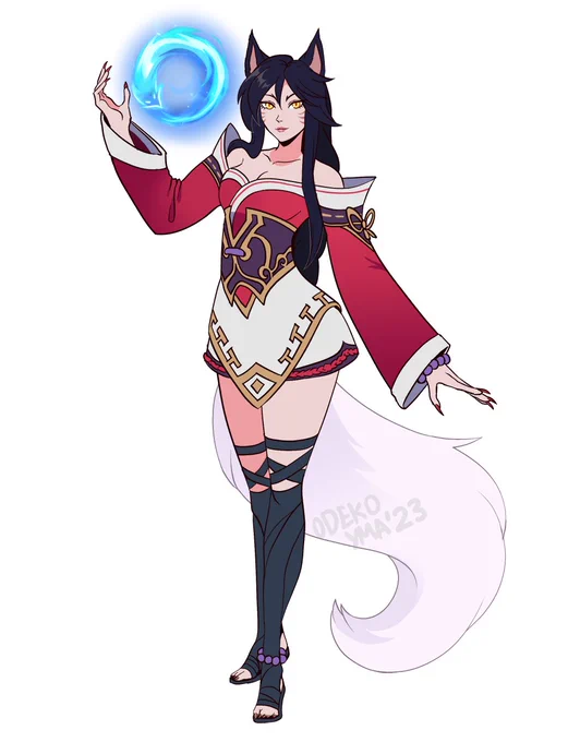 I also changed a bit of Ahri design - same what I did to Soraka. I mixed her look from LoL and Project L in one.Phew, is so fun to make these tho#Ahri #LeagueOfLegends 
