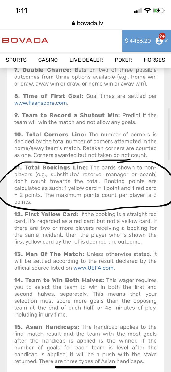 Mike81673350's tweet photo. @thePatMorrow @BovadaOfficial  Had over 4.5 bookings in Leeds/Everton, graded as loss…5th booking given before full time was called according to the Premier league website itself…please help https://t.co/7T7VFPz20t