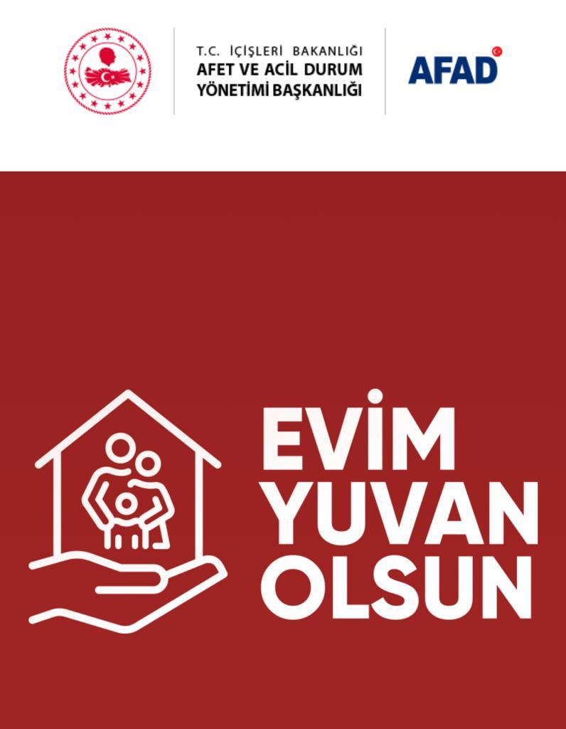 El birliğiyle, güç birliğiyle aşacağız...

Hayırsever insanlarımızın depremzedelere evlerini açmak istediklerini biliyoruz.

Hazırladığımız #EvimYuvanOlsun uygulamasını vatandaşlarımızın istifadesine sunuyoruz. 

Detaylı Bilgi ⤵️
evimyuvanolsun.org