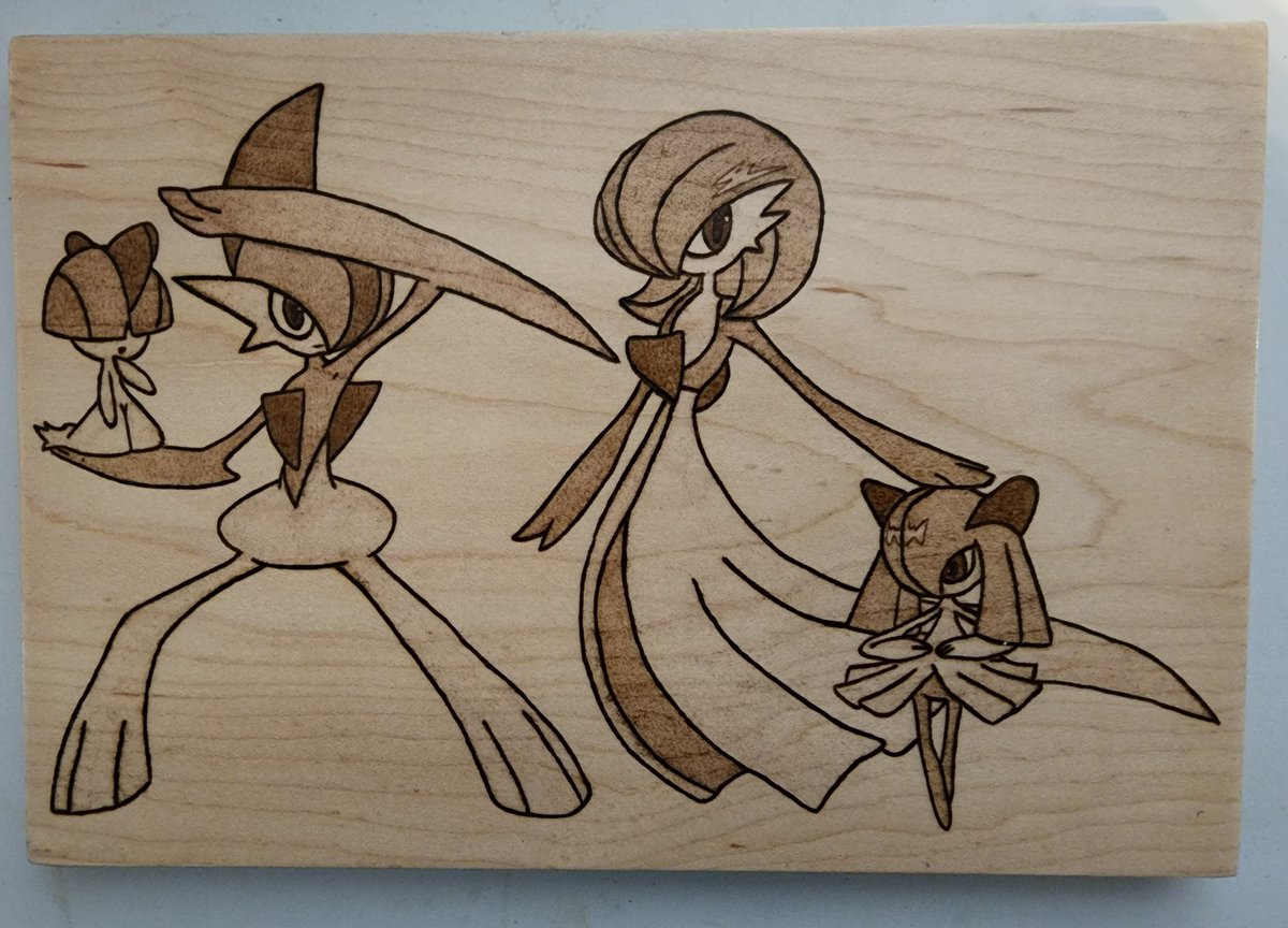 #woodburning #pokemon #gallade #gardevoir #ralts #kirlia #evolution #family

Info: ow.ly/xksm50MWjTw

#PrairiePyroDesigns #Stepher17 #pyrography #PyrographyArt #razertip