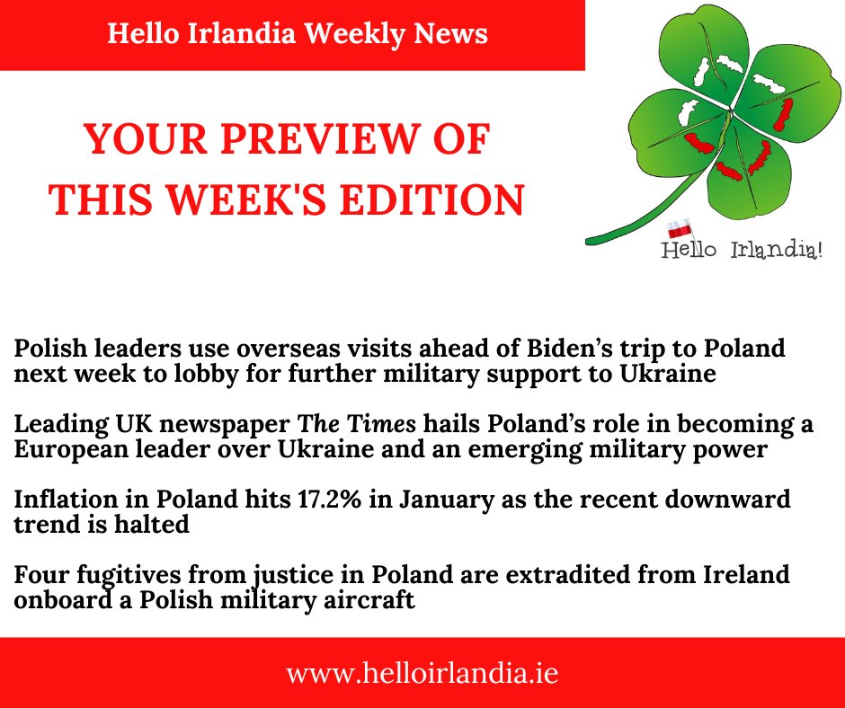 WilliamMMurphy's tweet photo. Preview of what we've coming up on this week's Hello Irlandia Weekly News.

#news #poland #ireland #wiadomosci https://t.co/8dEsDfF61E